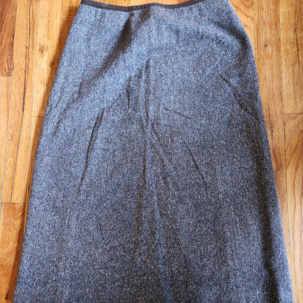 Ann Taylor Brown Tweed Stretch Skirt Size 2 Excellent Condition